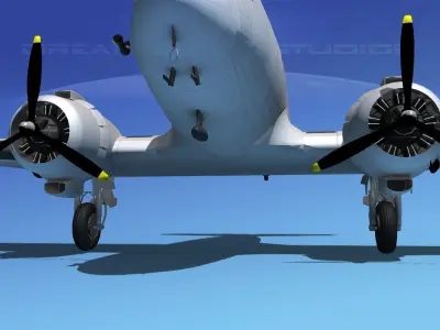Douglas DC-3 Lufthansa 3D model