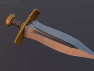  Battle Dagger low poly  Free low-poly 3D model