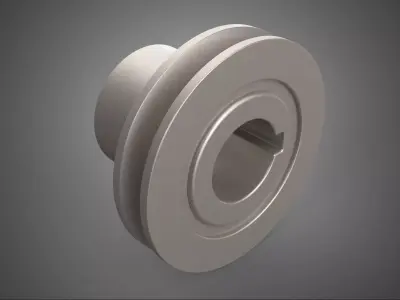 STANDARD 1 ONE SINGLE GROOVE TRACK PULLEY SHEAVE WHEEL BELT GEAR 3D model