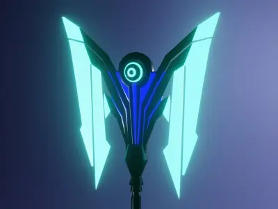 Futuristic weapon set 3d low-poly Low-poly 3D model