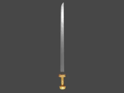 Langsax sword Low-poly 3D model