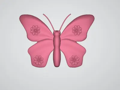  floral butterfly design 3D print model