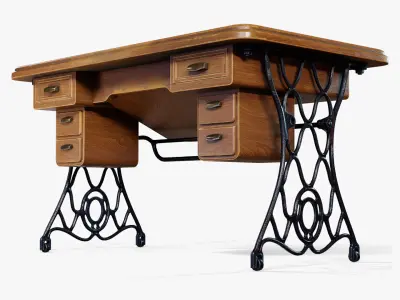 Table Tailor Workshop Low-poly 3D model