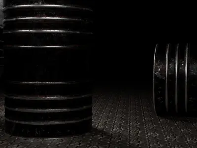 Industrial Oil Barrel Low-poly 3D model