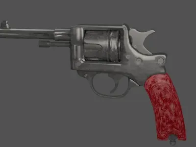 FRENCH REVOLVER 1892 Low-poly 3D model