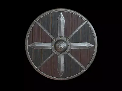 Shield medieval v4 Low-poly 3D model