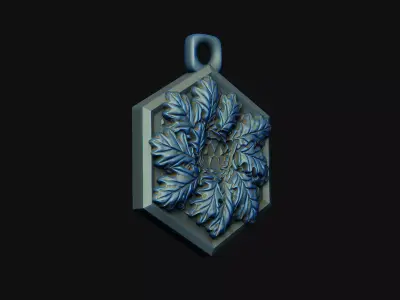 Oak hexagon-jewelryhexagon amulet accessory wearable ornament 3D print model