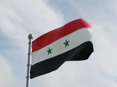 Animated Syria Flags 3D model