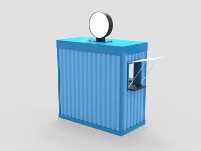 Small Container Kiosk 3D model