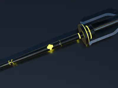 Fantasy Spear Glow 04 Game-Ready PBR  Textures Included Low-poly 3D model