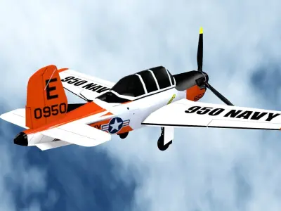 Beechcraft t 34c mentor Low-poly 3D model