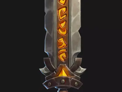 Stylized Sword Weapon Low Poly Game Ready Low-poly 3D model