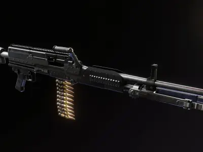 Lightweight Medium Machine Gun  Low-poly 3D model