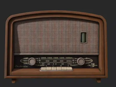 Vintage Radio  Low-poly 3D model