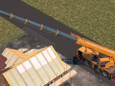 Liebherr Mobile Crane Rigged 3D model