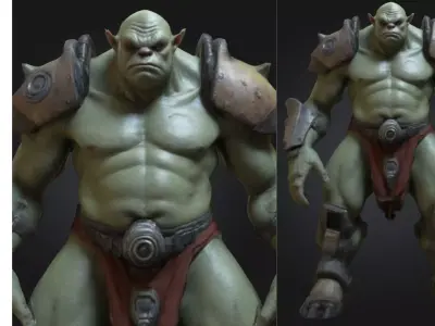 Heavy Armored Ogre Sci Fi Futuristic Low-poly 3D model