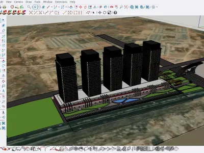 Modern Residential Commercial Complex 3D model