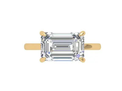 Emerald Solitaire Ring  3D print model