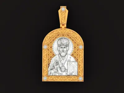 icon Saint Nicholas Rozhdestvensky with zodiac ram 1442 3D print model