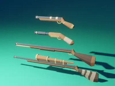 pirate weapon pack Low-poly 3D model
