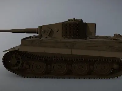 Tiger H1 Tank Low-poly 3D model purchase