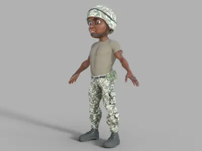 3D Cartoon Soldier 3D model