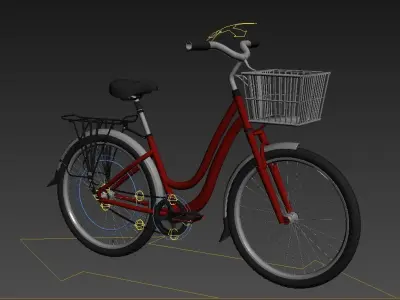 cartoon bicycle rigged 3D model