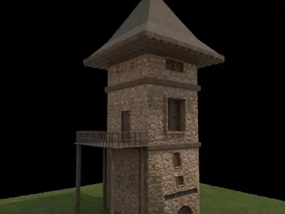 medieval castle asset Free low-poly 3D model