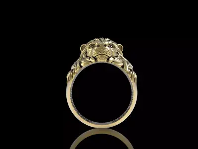Lion Face Gents Ring 3D print model