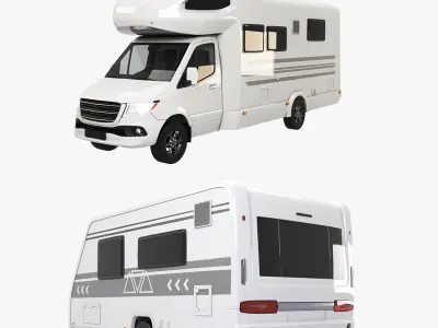 Camping vehicles collection 3D model