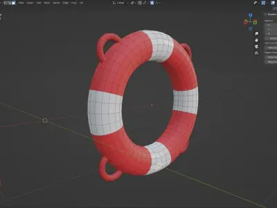 Low Poly Basic Lifebuoy - Game Ready Model Low-poly 3D model