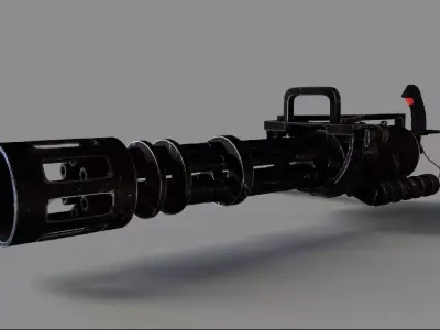 M 134 Minigun Low-poly 3D model