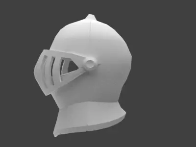 Knight HELMET Casque de chevalier Low-poly 3D model