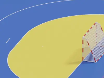Cartoon Handball Court Arena 3D model