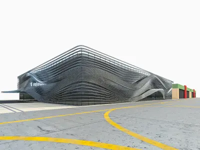 Modern Regional Airport Low-poly 3D model