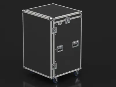Music Flight Shock Rack Case with Wheels 79x48x48cm 3D model