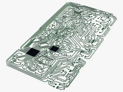 Electronic circuit board v 2 Low-poly 3D model