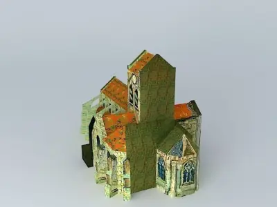 Church Auvers sur Oise Van Gogh painted Free 3D model