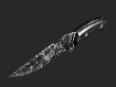 Game and VR-AR Ready Knife  Low-poly 3D model