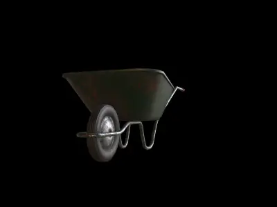 Old Wheelbarrow Free low-poly 3D model