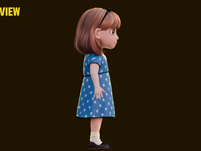 Cartoon Girl 3D model buy