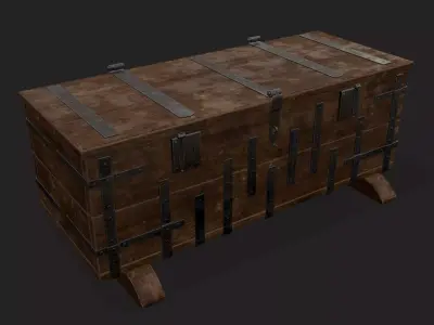 Iron Bound Chest Low-poly 3D model