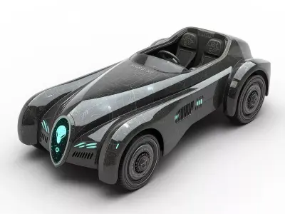 Alien Neo-Vintage Roadster 3D Model Low-poly 3D model