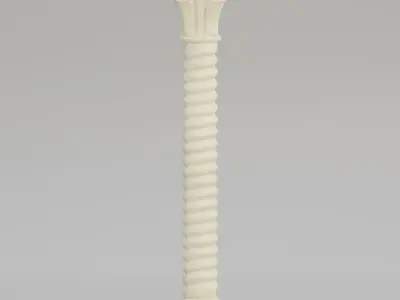 Leaf column Low-poly 3D model