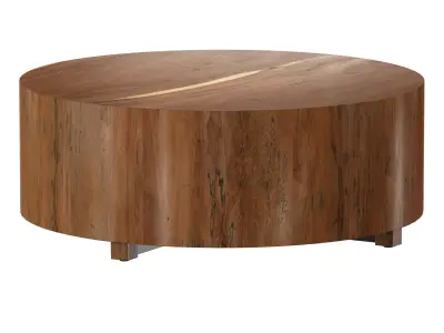 illon Natural Yukas Round Wood Coffee Table Crate and Barrel 3D model
