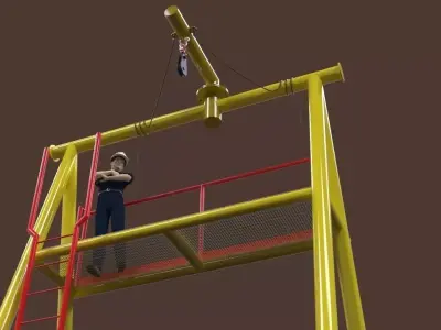 A frame davit crane temporary Free 3D model