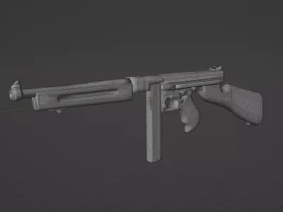 Thompson M1A1 Low-poly 3D model