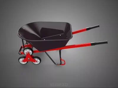 SIX WHEELS 6 STAIR CLIMBING WHEELBARROW BARROW CART TROLLEY LIFT 3D model