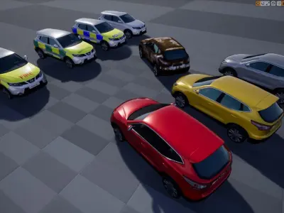 Nissan Qashqai SUV with interior low poly Low-poly 3D model