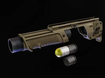 Rampart 17 Grenade Launcher Low-poly 3D model